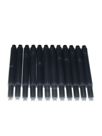 Pack of 12 Deluxe Ink Cartridges For Sizzle Stix Fountain Pens (Black)