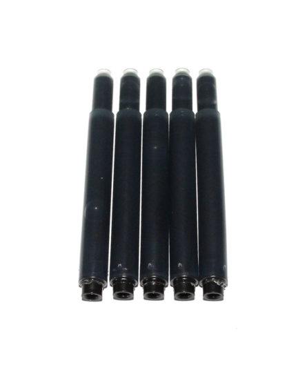 Pack of 5 Deluxe Ink Cartridges For Wing Sung Fountain Pens (Black)